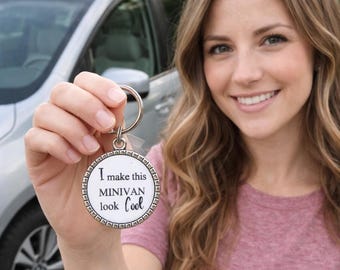 MiniVan keychain • Funny  minivan keychain • Moms Minivan • Minivan Mom • New minivan • Mini Van • Moms taxi • Mom chauffeur • Dads minivan