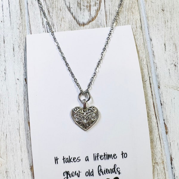 Friendship necklace Friendship gift Grow old friends • Special friendship Heart necklace Gift for close friends lifelong friends gift