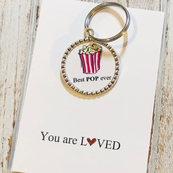 Dad gift • Gift for dad • Keychain • Best Pop ever popcorn keychain • Best Dad ever • Gift for Dad • Father’s Day • You are loved