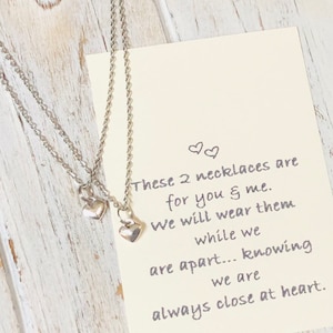 Mother Daughter Necklace • Mommy & Me Necklace Set • Back to school gift • Kindergarten gift set • Heart Necklace set
