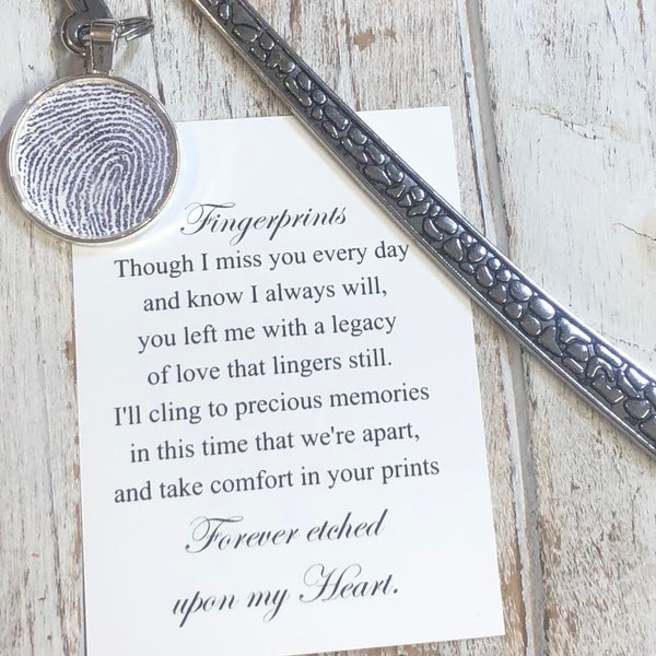 Memorial Bookmark Fingerprint Thumbprint Bookmark Memorial gift Personalized bookmark Sympathy gift