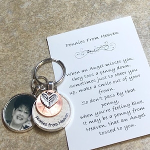 Pennies from Heaven • Penny from Heaven • Sympathy gift • Funeral gift • Custom photo memorial • Picture memorial • Personalized memory gift