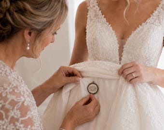 Regalo de dije para ramo de novia, broche de recuerdo para vestido de novia, en el día de tu boda de mamá y papá, algo nuevo, te amo para siempre, mi bebé serás