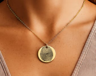 Real fingerprint memorial necklace, Loss of loved one keepsake, Memorial jewelry, Actual thumbprint pendant, In loving memory necklace