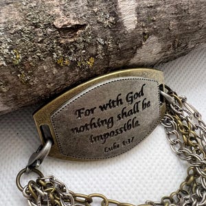 Bible verse bracelet • Luke 1:37 For with God nothing shall be impossible • Religious bracelet • Christian bracelet • Religious gifts