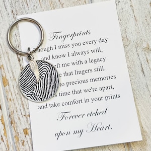 Fingerprint keychain • Thumbprint key chain • Memorial gift • Fingerprint • Thumbprint • Loss of loved one • Memorial keychain • In memory