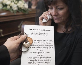 Regalo por la pérdida del esposo • Llavero conmemorativo • Regalo conmemorativo • Centavo del cielo • Llavero de centavos del cielo • Regalo conmemorativo para el esposo
