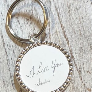 Memorial Gift Handwriting Signature charm Actual handwriting charm Personalized keychain Loved ones handwriting