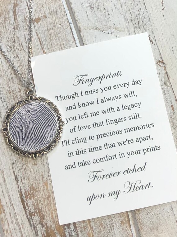Fingerprint Necklace Actual Fingerprint Thumbprint Necklace