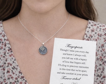 Fingerprint Necklace • Thumbprint Necklace • Memorial Jewelry • Memorial Necklace • Actual fingerprint image • Actual thumbprint pendant