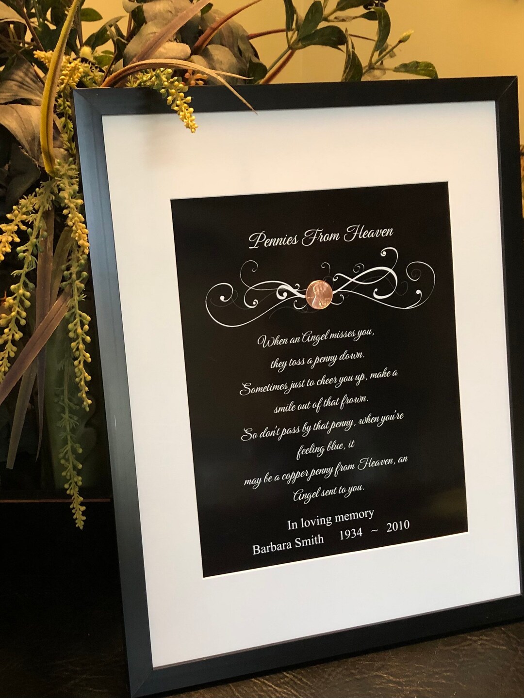 Memorial Gift Memorial Wall Decor Pennies From Heaven Memorial Wall Art