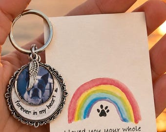 Custom dog photo memorial, Loss of pet gift, Cat memorial gift, Personalized pet picture charm, Rainbow bridge pet memorial keepsake charms