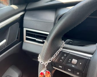 Picture steering wheel charm, Car charm, Steering wheel bracelet, Car decor, Car accessories, Car decoration, Couples gifts, Boyfriend pic