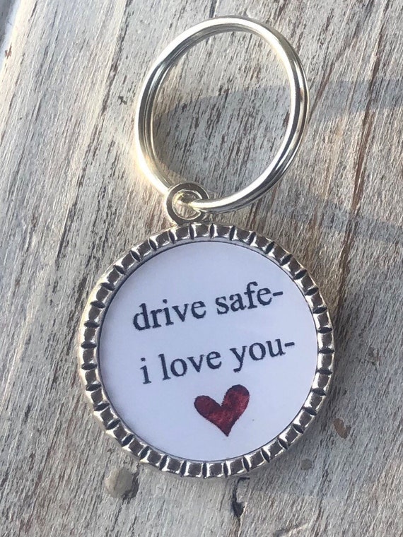 Personalized "Drive Safe" Keychain - 26 Letter Name Keychain Gift For Boyfriend, Husband, Driver