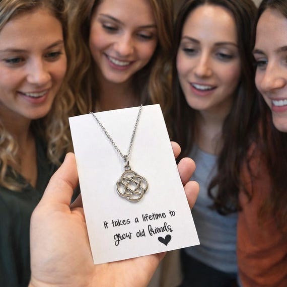 Friendship knot necklace, Friendship gift • Celtic Knot • You can never untie the knot of true friendship, lifelong friendship, Old friends