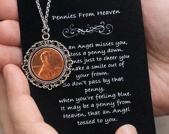 Pennies from Heaven • Penny From Heaven Necklace • Memorial jewelry • Sympathy Gift • Memorial gift • Funeral gift • Loss of loved one gift