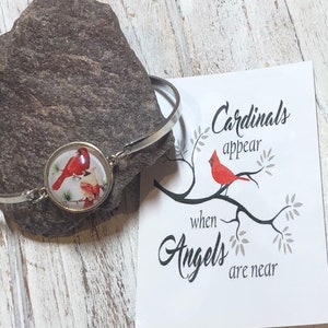 Memorial bracelet • Cardinal Memorial bracelet • Memorial gift • Memorial jewelry • Cardinal poem • Cardinal jewelry