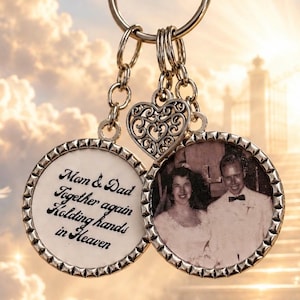 Loss of both parents memorial charms, Parents together again in Heaven, In loving memory of mom and dad gift, Loss of parent sympathy gift