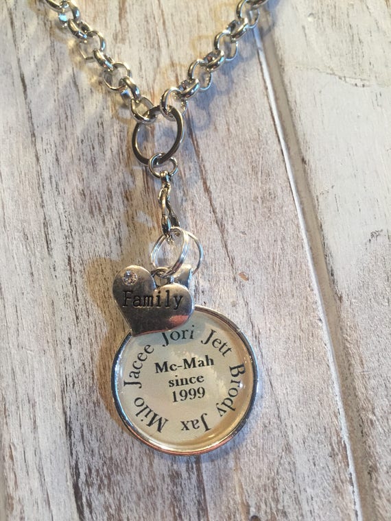 Grandchildren Name Necklace Children Name Necklace Family Necklace Family Jewelry Name Jewelry Gift for Mom Gift for Gma