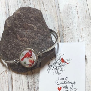 Cardinal Bracelet, Cardinal jewelry, In memory bracelet, Memorial bracelet, Memorial funeral gift, Loving memory,  Memorial jewelry