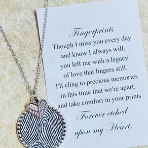 Fingerprint Necklace • Thumbprint Necklace • Fingerprint Jewelry • Actual fingerprint • Actual thumbprint • Custom thumbprint jewelry