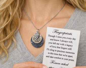 Fingerprint Jewelry • Fingerprint Necklace • Thumbprint Necklace • Actual Fingerprint Charm • Memorial Jewelry • In memory jewelry •