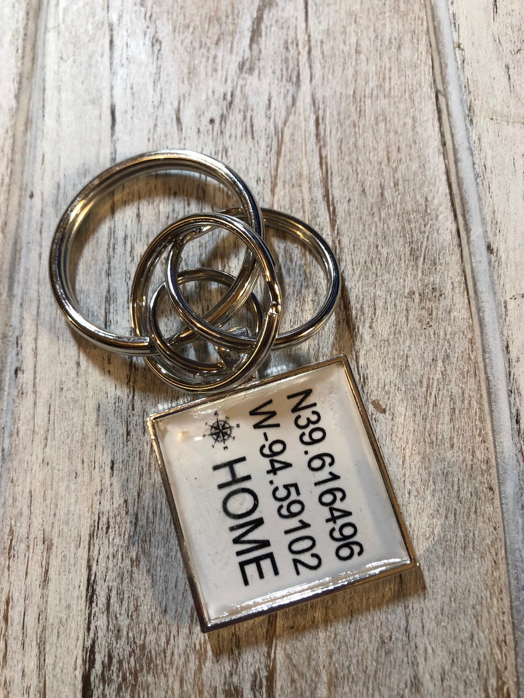 Coordinates Keychain Location Keychain Deployment Gift Etsy