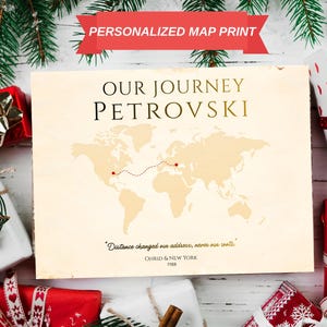 Personalisierter Kartendruck, Geschenk für Fernbeziehungen, Individuelle Weltkartenkunst
