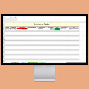 University Assessment Tracker Excel Template, Assignment and Exam Planner, Student Deadline Tracker, Smart Calendar