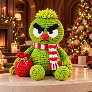 Grumpy Gift-Sack Monster Virkmönster