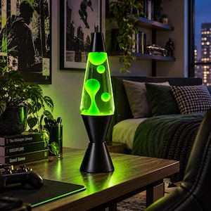 green lava lamp, vintage lava lamp, unique lava lamp, black lava lamp, retro lava lamp, colorful lava lamp, gaming room decor, bedside lamp, groovy decor, Y2K room decor, ambient lighting, aesthetic bedroom decor, colorful lamp, desk light, gift for him, unique lava lamp, gaming room decor, Unique Gift for Teens, Housewarming Gift, Holiday Gift for Teen Girl, Gift for Teen Boy, Hypnotic Wax Lamp, retro motion lamp, wax lamp, aesthetic room decor, bedroom night lamp, unique home decor