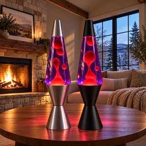 Purple Red Wax Lava Lamp, Bedside Table Lamp, Retro Mood Light, Gaming Room Decor, Groovy 70s Decor, Unique Gift