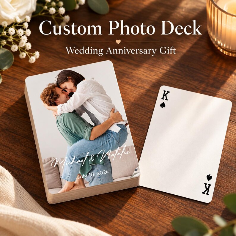 Personalized Playing Cards Wedding Guest Book Alternative Custom Photo ...
