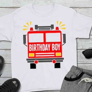 Fire Truck svg, Fire Engine Clip Art, Birthday Boy Sublimation, svg, dxf, png, Cut Files