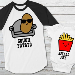 Couch Potato svg, Small Fry Clip Art, Sublimación de padre e hijo, svg, dxf, png, Archivos de corte