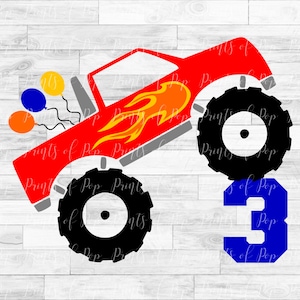 Monster Truck Geburtstag svg, 3