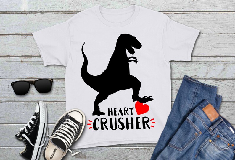 Download Dinosaur svg Heart Crusher Valentine Clip Art T-Rex | Etsy