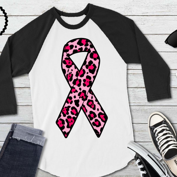 Leopard Print Breast Cancer Ribbon svg, Pink Cheetah Print Cancer Ribbon Clip Art, Sublimation, svg, dxf, png, Cut Files