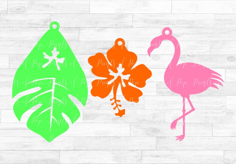 Download Flamingo Earrings svg Hibiscus Flower Earrings Clip Art | Etsy