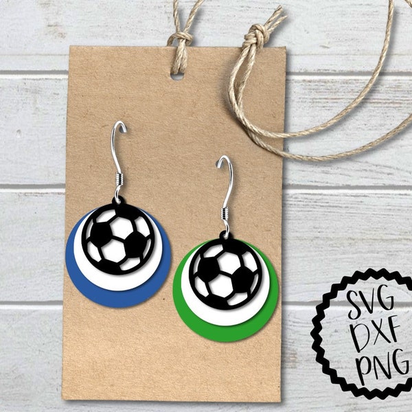 Soccer Ball Earrings svg, Soccer Earrings Template, svg, dxf, png, Cut Files