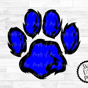 Paw Print-svg. Sport Paw Print-illustraties, Paw-sublimatie svg dxf png-bestanden knippen