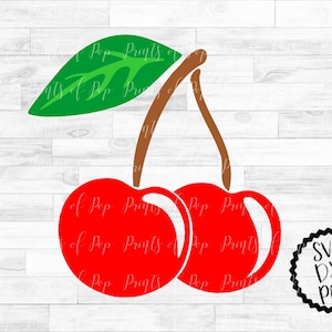 Cherry Clipart: Cherries SVG, DXF, PNG Cut Files (Digital Download)