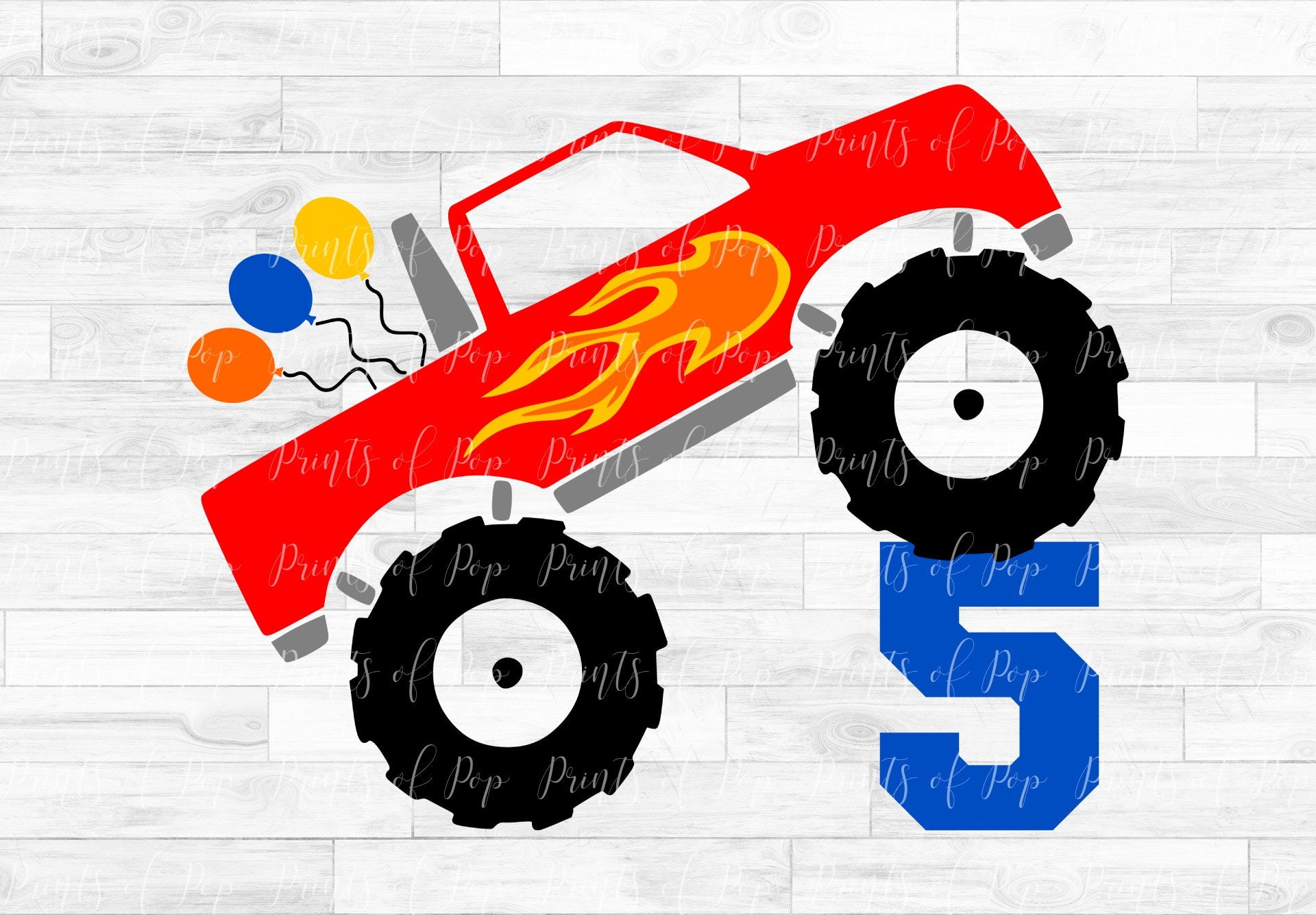 Download Monster Truck Birthday Svg 5th Birthday Clip Art Truck Party Etsy