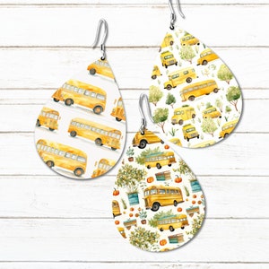 School Bus Earrings Sublimation, Bus Driver Earrings png files, School Bus Driver Gift, Yellow Bus Earrings Printable Files, School Bus png