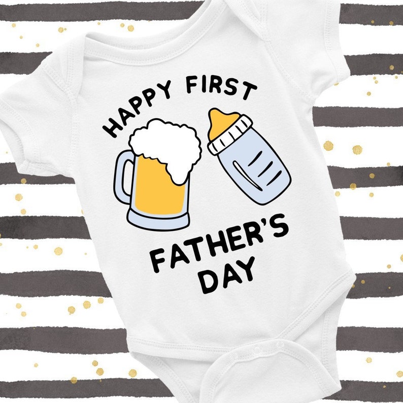 Happy First Father's Day svg Baby Bottle Beer Clip Art | Etsy