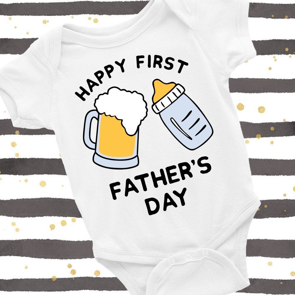 Happy First Father S Day Svg Baby Bottle Beer Clip Art Etsy