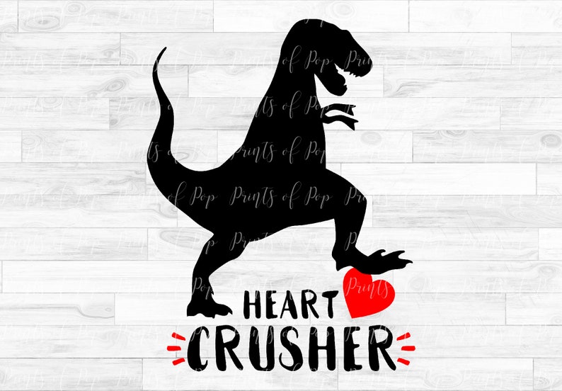 Download Dinosaur svg Heart Crusher Valentine Clip Art T-Rex | Etsy