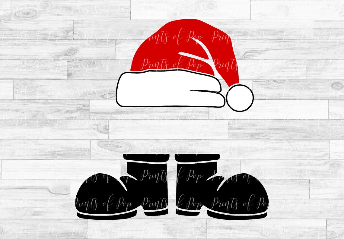 Santa Claus Hat and Boots Svg Christmas Santa Clip Art Svg | Etsy