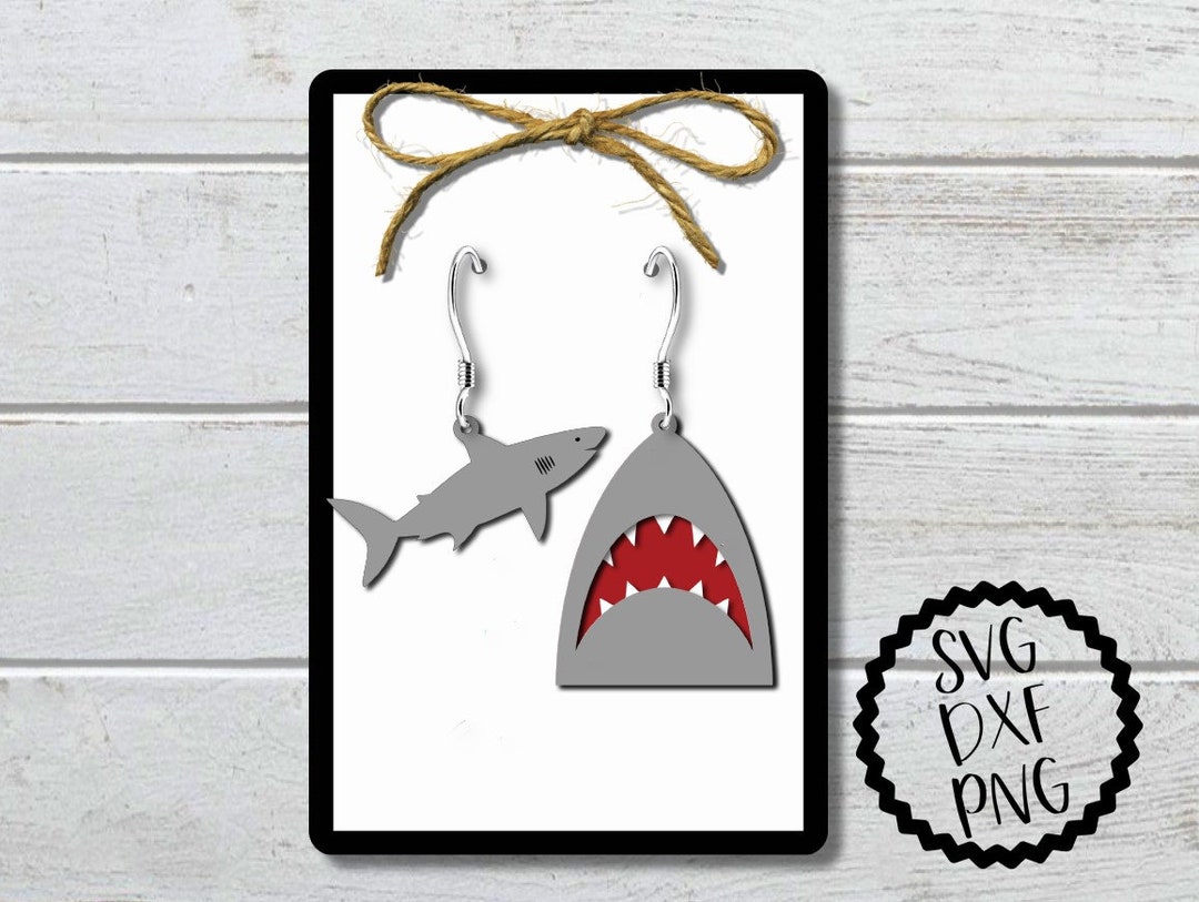 Shark Earrings SVG: Jaws Clip Art, Cut Files (digital Download)