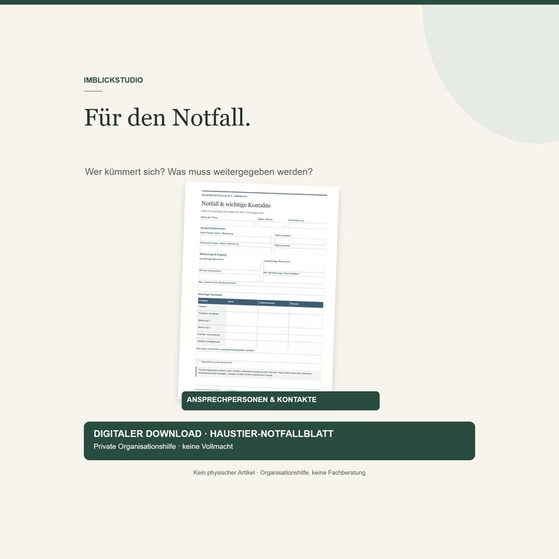 Fillable Form Layout Pet Emergency Folder as a PDF Download: 4 Pages for Dog, Cat and Pet ...